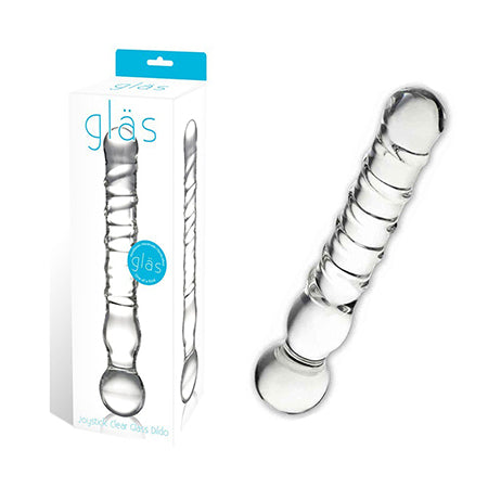 Glas 8 in. Joystick Clear Glass Dildo - Not Very Vanilla