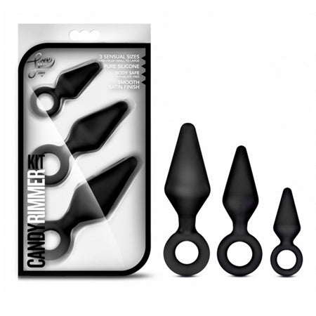 Blush Luxe Night Rimmer 3-Piece Silicone Anal Plug Kit Black - Not Very Vanilla