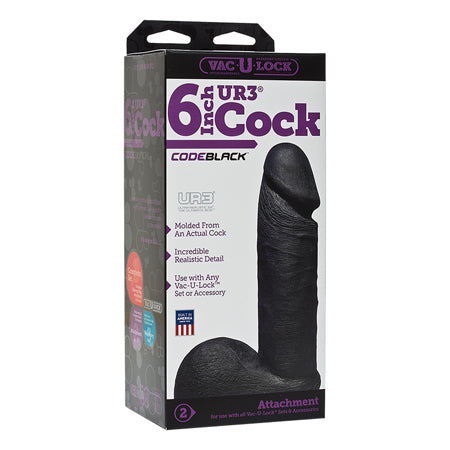 Vac-U-Lock - ULTRASKYN 6in Realistic Cock CODEBLACK - Not Very Vanilla