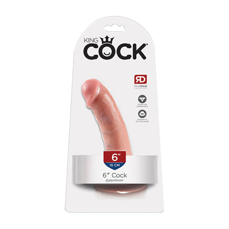 Pipedream King Cock 6 in. Cock Realistic Dildo With Suction Cup Beige - Not Very Vanilla