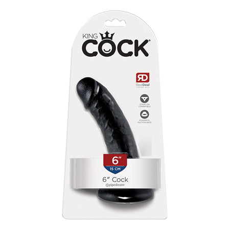 Pipedream King Cock 6 in. Cock Realistic Dildo With Suction Cup Black - Not Very Vanilla