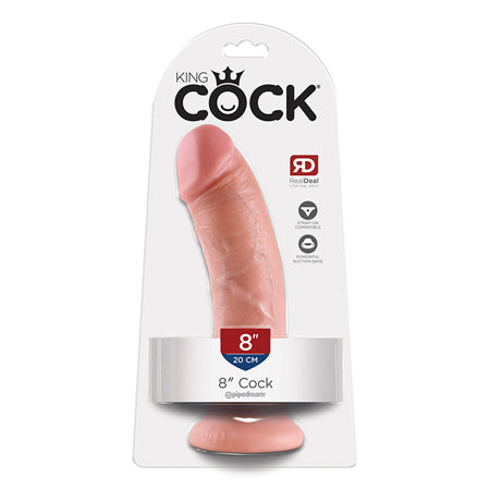 Pipedream King Cock 8 in. Cock Realistic Dildo With Suction Cup Beige - Not Very Vanilla