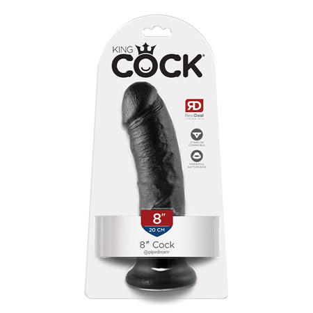 Pipedream King Cock 8 in. Cock Realistic Dildo With Suction Cup Black - Not Very Vanilla