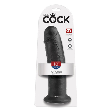 Pipedream King Cock 10 in. Cock Realistic Dildo With Suction Cup Black - Not Very Vanilla