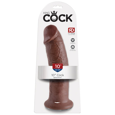 Pipedream King Cock 10 in. Cock Realistic Dildo With Suction Cup Brown - Not Very Vanilla