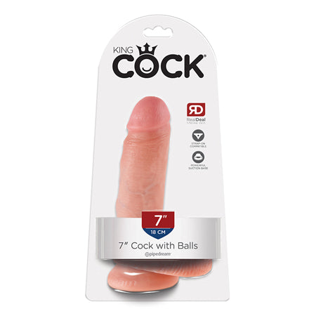 Pipedream King Cock 7 in. Cock With Balls Realistic Suction Cup Dildo Beige - Not Very Vanilla