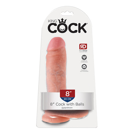 Pipedream King Cock 8 in. Cock With Balls Realistic Suction Cup Dildo Beige - Not Very Vanilla