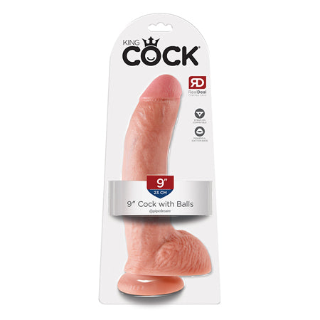 Pipedream King Cock 9 in. Cock With Balls Realistic Suction Cup Dildo Beige - Not Very Vanilla