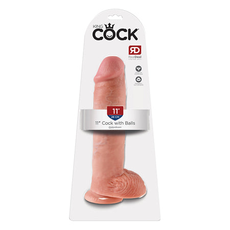 Pipedream King Cock 11 in. Cock With Balls Realistic Suction Cup Dildo Beige - Not Very Vanilla