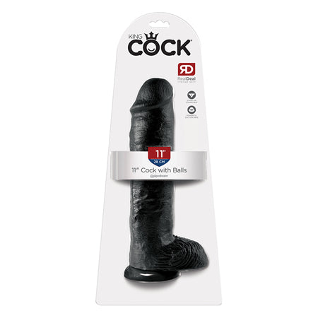 Pipedream King Cock 11 in. Cock With Balls Realistic Suction Cup Dildo Black - Not Very Vanilla