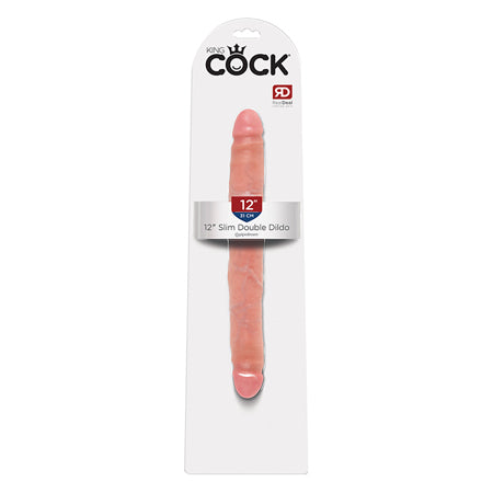 Pipedream King Cock 12 in. Slim Double Dildo Realistic Beige - Not Very Vanilla