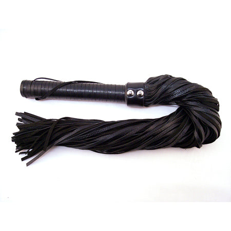 Rouge Flogger, Leather w/Leather Handle Black - Not Very Vanilla