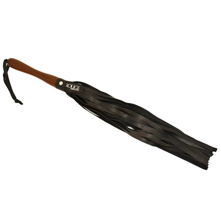 Rouge Wooden Handle Flogger Black - Not Very Vanilla