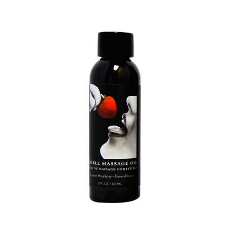 Earthly Body Edible Massage Oil Strawberry 2oz - Not Very Vanilla