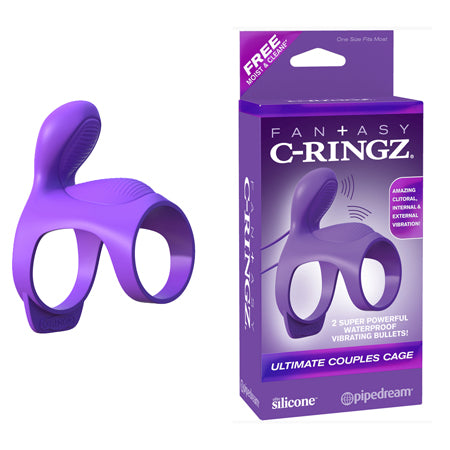 Pipedream Fantasy C-Ringz Ultimate Couples Cage Vibrating Cock Sheath Purple - Not Very Vanilla