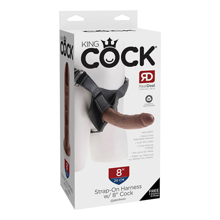 Pipedream King Cock Strap-On Harness With 8 in. Cock Brown - Not Very Vanilla