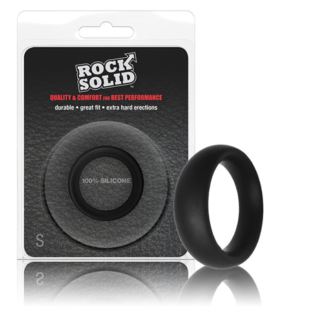 Rock Solid Silicone Black C Ring, Small (1 3/4in) in a Clamshell - Not Very Vanilla