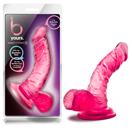 Blush B Yours Sweet 'n Hard 8 Realistic 6.5 in. Dildo with Balls & Suction Cup Pink - Not Very Vanilla