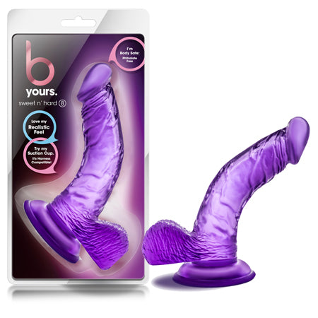 Blush B Yours Sweet 'n Hard 8 Realistic 6.5 in. Dildo with Balls & Suction Cup Purple - Not Very Vanilla