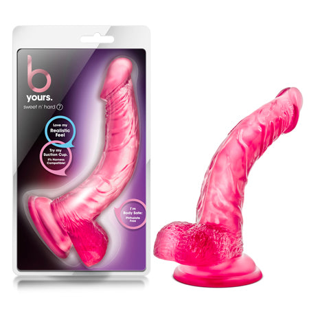 Blush B Yours Sweet 'n Hard 7 Realistic 8.5 in. Dildo with Balls & Suction Cup Pink - Not Very Vanilla