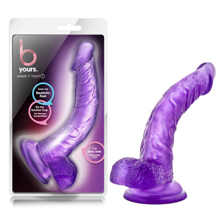 Blush B Yours Sweet 'n Hard 7 Realistic 8.5 in. Dildo with Balls & Suction Cup Purple - Not Very Vanilla