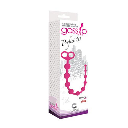 Curve Toys Gossip Perfect 10 Silicone Anal Beads Magenta - Not Very Vanilla