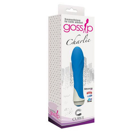 Curve Toys Gossip Charlie Waterproof Textured Silicone Vibrator Azure - Not Very Vanilla