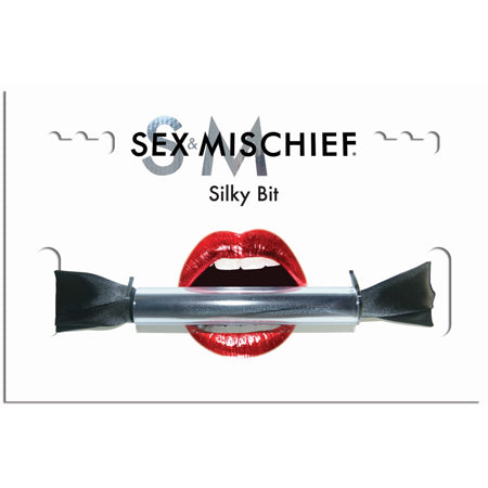 Sportsheets Sex & Mischief Silky Bit Gag Black - Not Very Vanilla