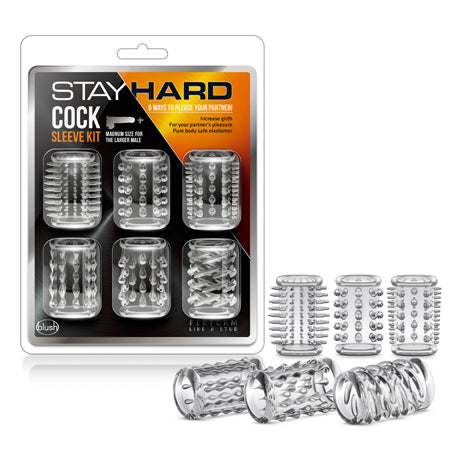 Blush Stay Hard 6-Piece Cock Sleeve Kit Clear - Not Very Vanilla