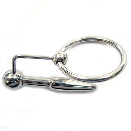 Stainless Steel Urethral Probe & Cock Ring - Not Very Vanilla