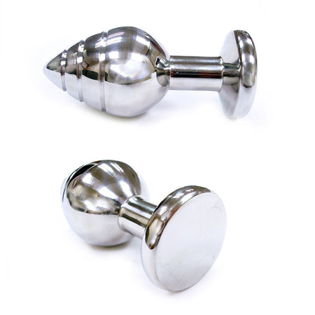 Stainless Steel Grooved Anal Butt Plug (Small) - Not Very Vanilla