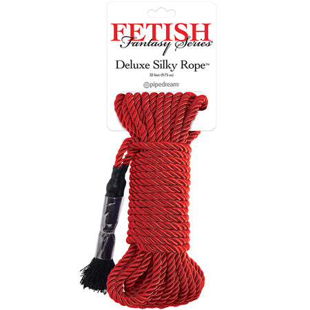 Pipedream Fetish Fantasy Series Deluxe Silk Rope 9.75 m / 32 ft. Red - Not Very Vanilla