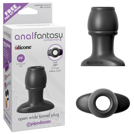 Pipedream Anal Fantasy Collection Silicone Open Wide Tunnel Plug Black - Not Very Vanilla