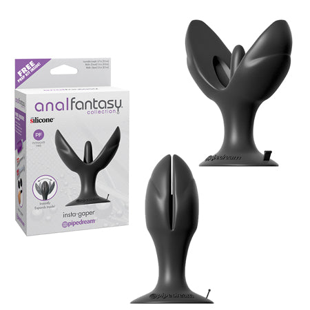 Pipedream Anal Fantasy Collection Silicone Insta-Gaper Expanding Plug Black - Not Very Vanilla