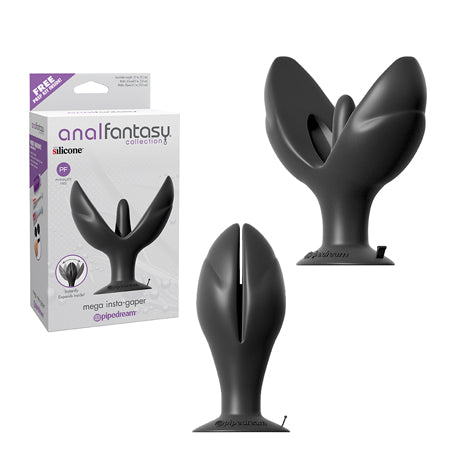 Pipedream Anal Fantasy Collection Silicone Mega Insta-Gaper Expanding Plug Black - Not Very Vanilla