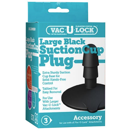 Vac-U-Lock - Large Black Suction Cup Plug Black - Not Very Vanilla