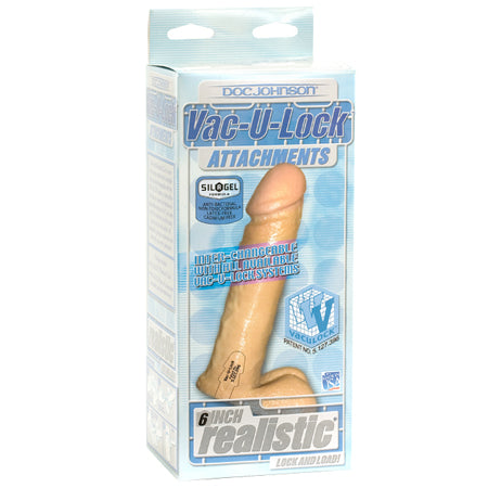 Vac-U-Lock - 6 Inch Realistic Cock White - Not Very Vanilla