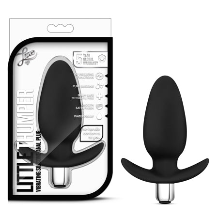 Blush Luxe Little Thumper Vibrating Silicone Anal Plug Black - Not Very Vanilla