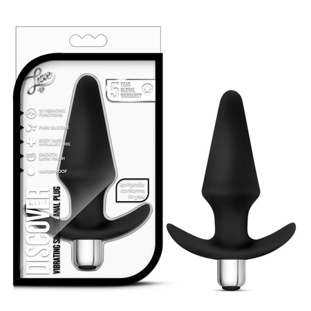 Blush Luxe Discover Vibrating Silicone Anal Plug Black - Not Very Vanilla