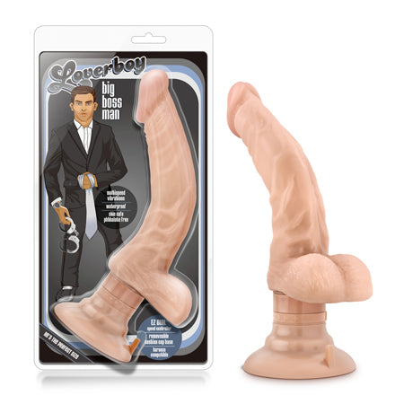 Blush Loverboy The Boss Man Realistic 10.25 in. Vibrating Dildo with Balls & Suction Cup Beige - Not Very Vanilla