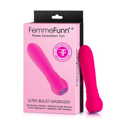 FemmeFunn Ultra Bullet Massager Rechargeable Silicone Vibrator Pink - Not Very Vanilla