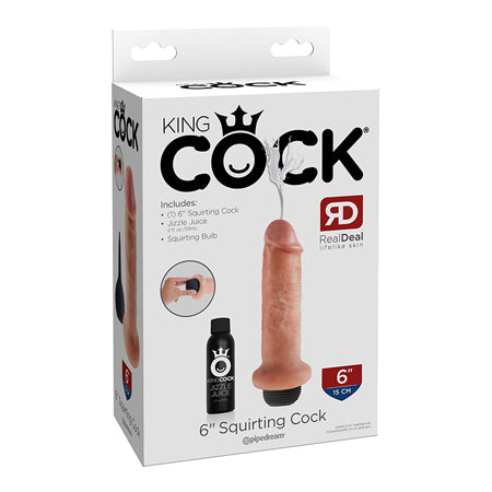 Pipedream King Cock 6 in. Squirting Cock Realistic Dildo Beige - Not Very Vanilla