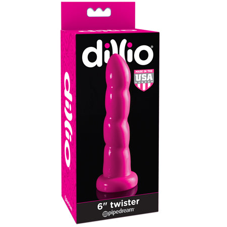 Pipedream Dillio 6 in. Twister Dildo With Suction Cup Pink - Not Very Vanilla