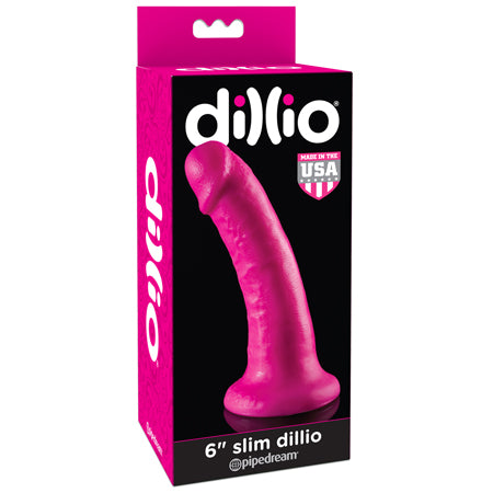 Pipedream Dillio 6 in. Slim Realistic Dildo With Suction Cup Pink - Not Very Vanilla