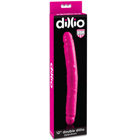 Pipedream Dillio 12 in. Double Dong Realistic Dual-Ended Dildo Pink - Not Very Vanilla