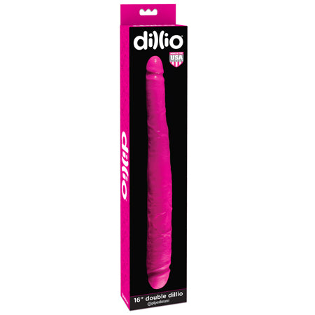 Pipedream Dillio 16 in. Double Dong Realistic Dual-Ended Dildo Pink - Not Very Vanilla