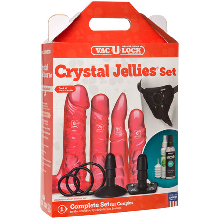 Vac-U-Lock Crystal Jellies Set PINK - Not Very Vanilla