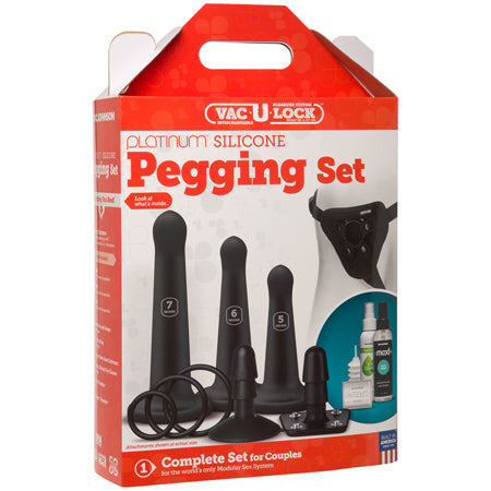 Vac-U-Lock Silicone Pegging Set Black - Not Very Vanilla