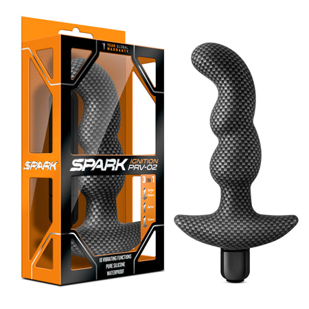 Blush Spark Ignition PRV-02 Vibrating Silicone Prostate Massager Carbon Fiber - Not Very Vanilla