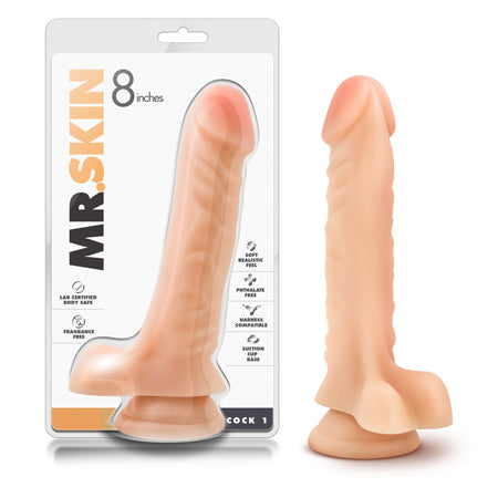 Blush Dr. Skin Cock 1 Realistic 9 in. Dildo with Balls & Suction Cup Beige - Not Very Vanilla